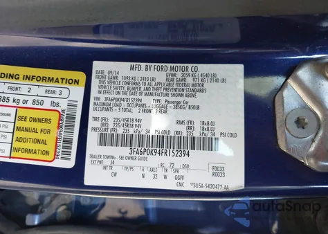 2015 Ford Fusion Titanium из США, поврежденный, VIN 3FA6P0K94FR152394